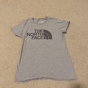 The North Face Women's Light Gray Logo Graphic Cotton T-Shirt Size Medium